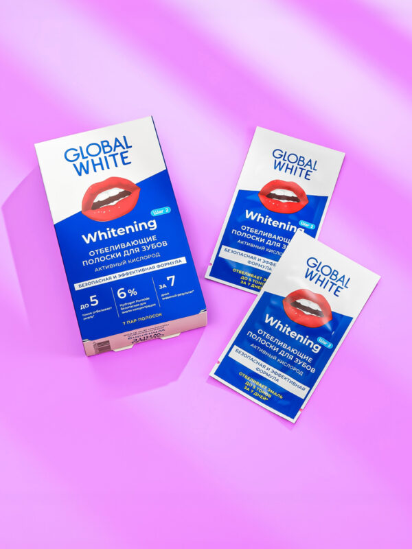 Полоски для отбеливания зубов 1 Саше Global White teeth whitening strips