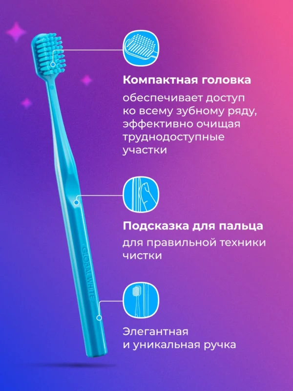 Зубная щетка GLOBAL WHITE SOFT, чувствительные зубы и десны — изображение 2