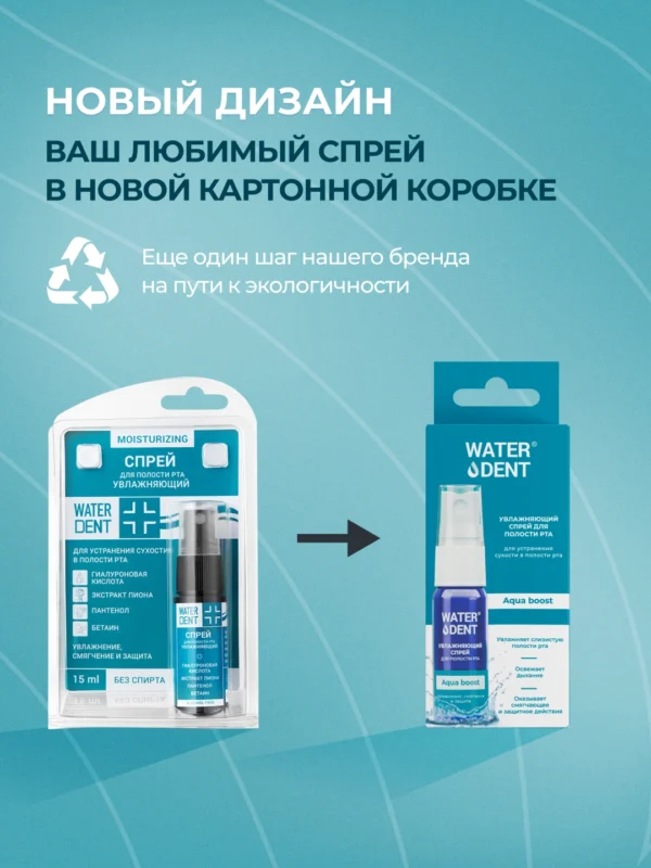 WaterDent Спрей увлажняющий для полости рта 15 мл 1 шт — изображение 3